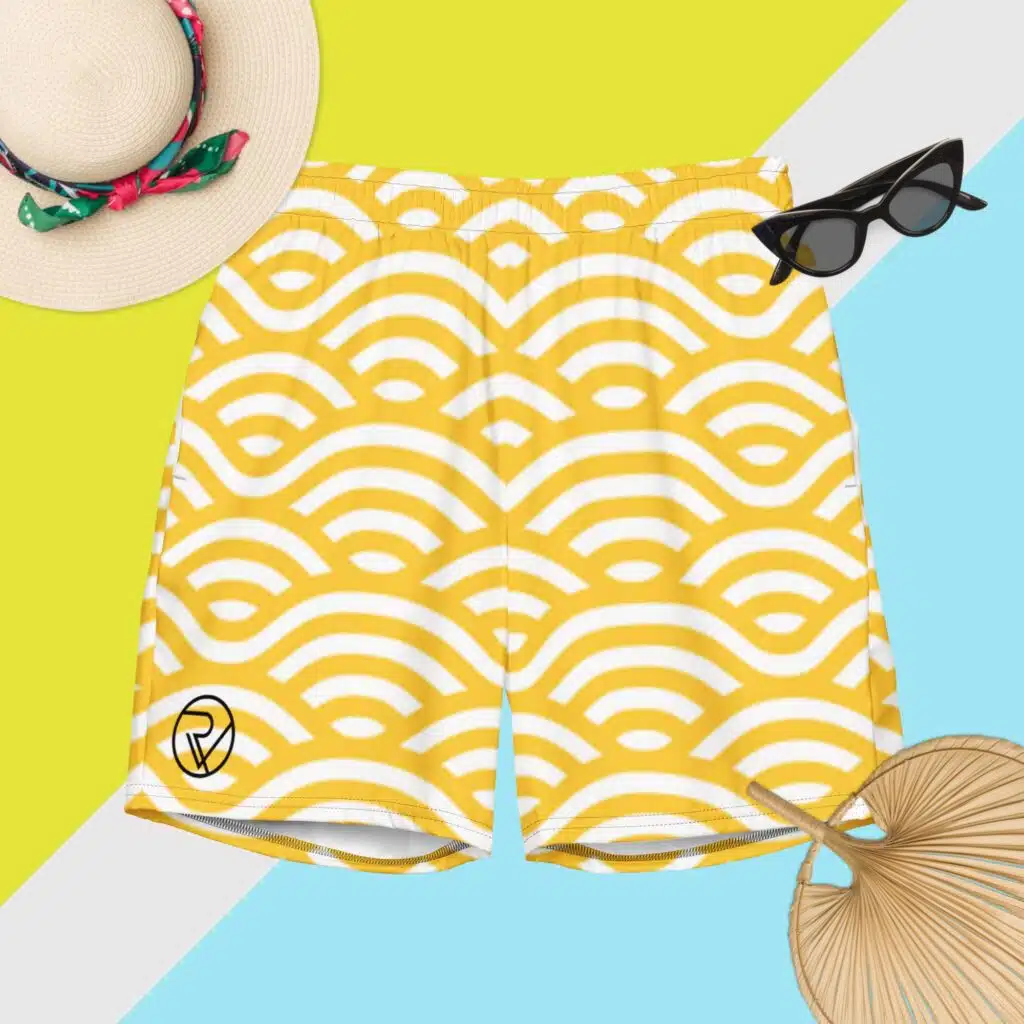 all over print recycled swim trunks white front 6653c5b8ce596