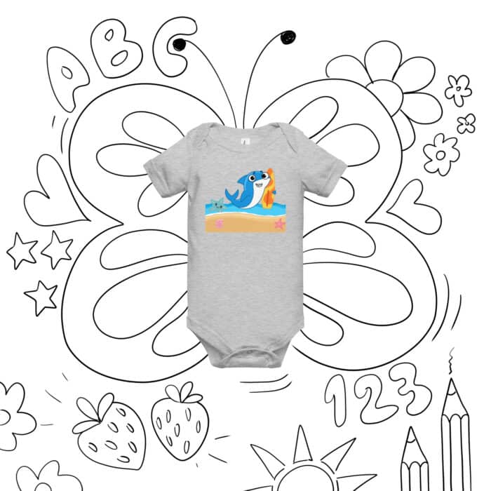 baby short sleeve one piece athletic heather front 6651bbacde4ca