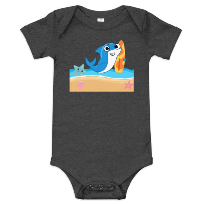 baby short sleeve one piece dark grey heather front 6651bbace16b3