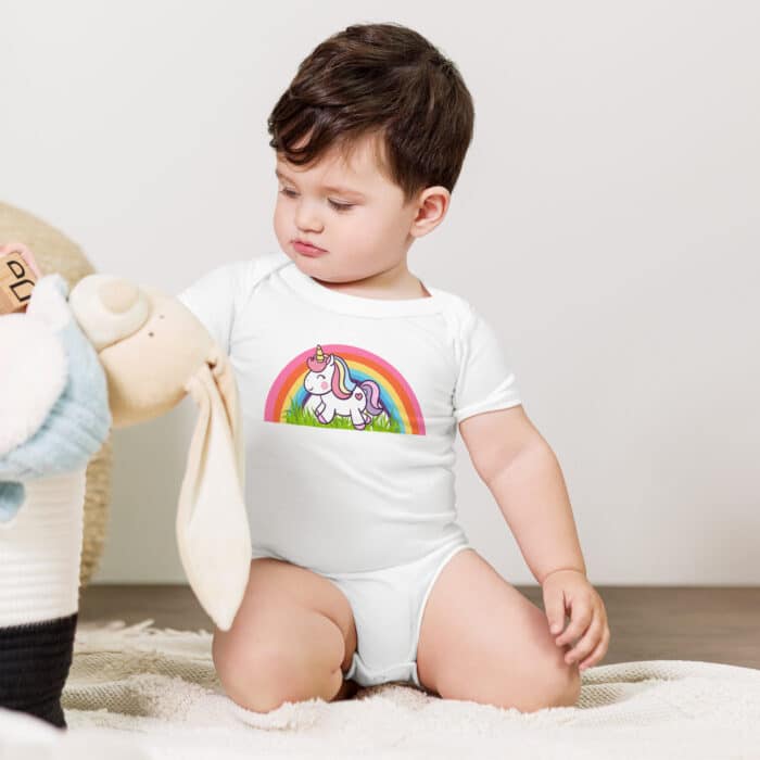 baby short sleeve one piece white front 664e838f5ad98