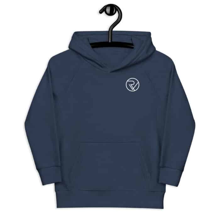 kids eco hoodie french navy front 664e8a23982e1