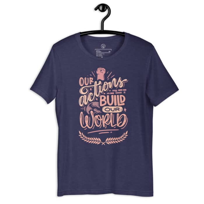 unisex staple t shirt heather midnight navy front 664e7e0f0ac9f