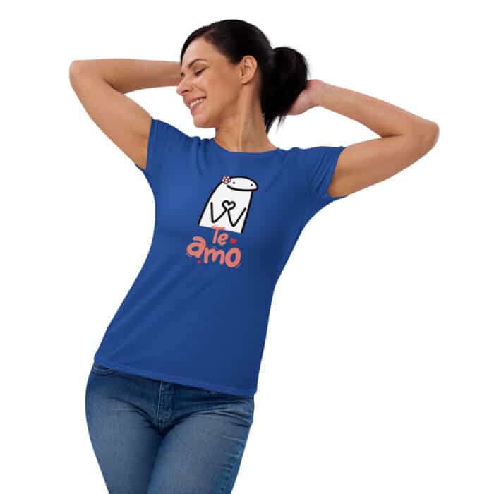 womens fashion fit t shirt royal blue front 2 665e2e1074e11