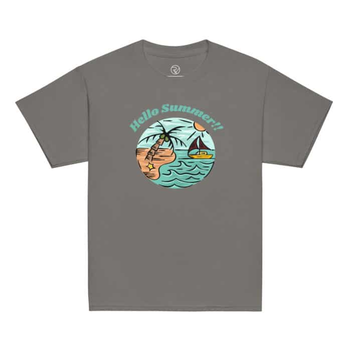 youth classic tee charcoal front 6665774611969
