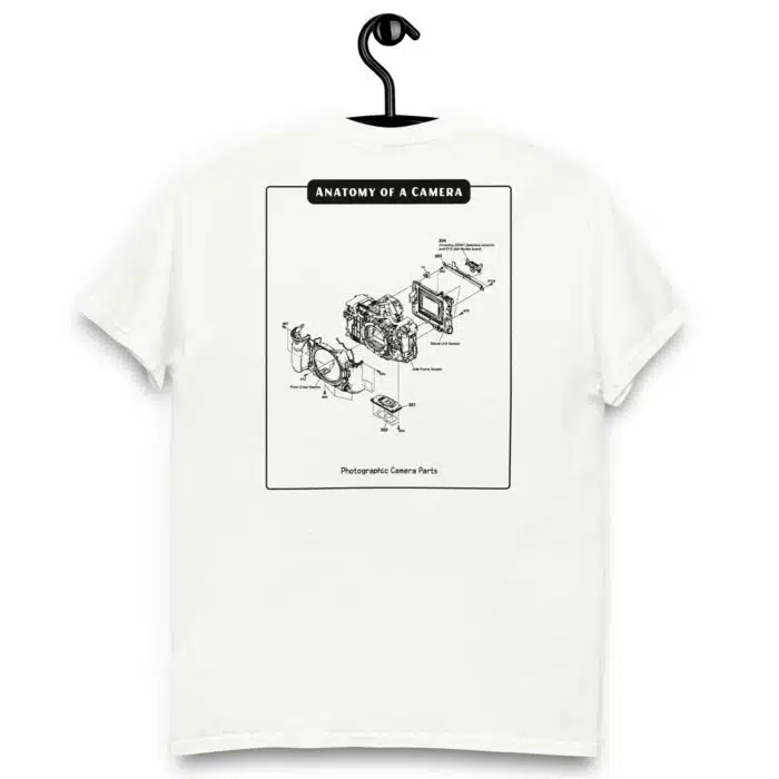 Anatomy of a Camera Black Back Paint Unisex classic tee - Image 1