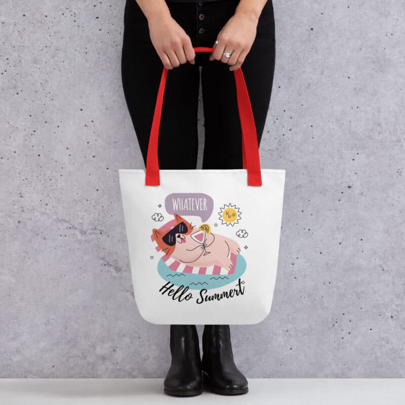 all over print tote bag red 15x15 mockup 66b4d7f8b1631