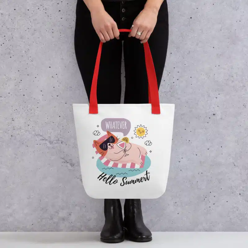 all over print tote bag red 15x15 mockup 66b4d7f8b1631