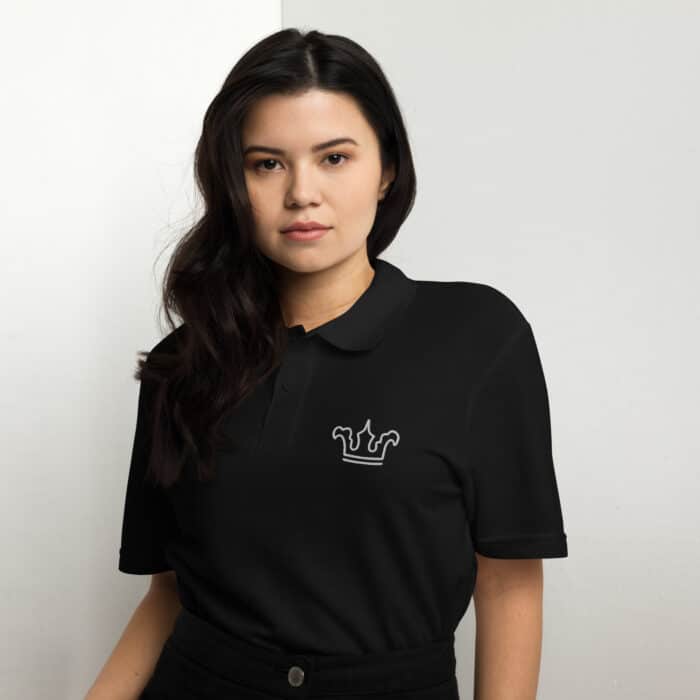 unisex pique polo shirt black front 66ccb9ef5e6f4