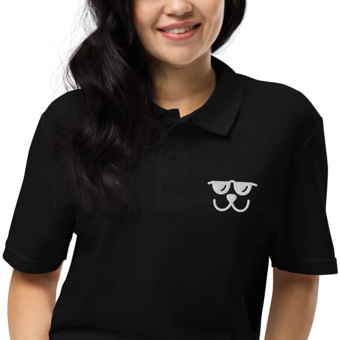 unisex pique polo shirt black zoomed in 66ccb28c83a56