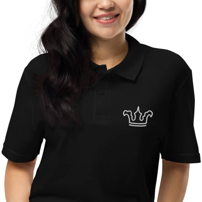 unisex pique polo shirt black zoomed in 66ccb9ef5e7ee