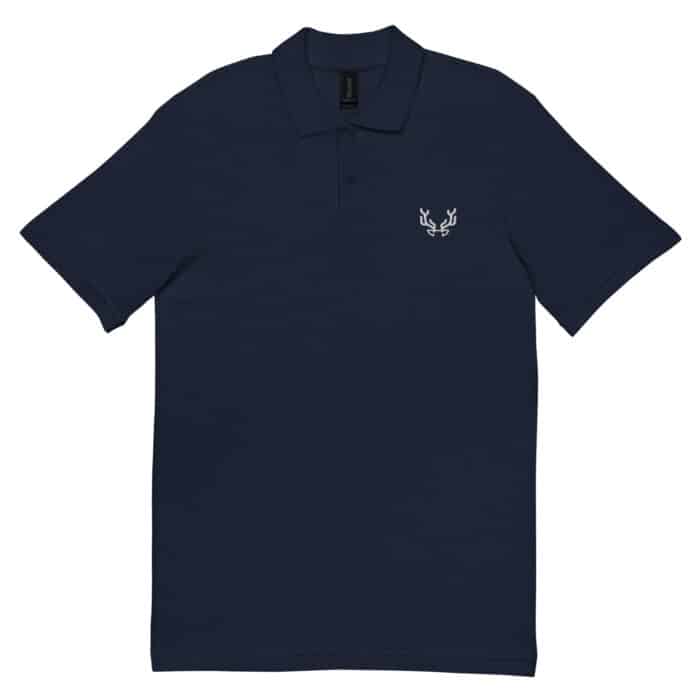 unisex pique polo shirt navy front 66ccab74b1d39
