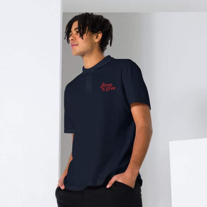 unisex pique polo shirt navy front 66ccb1df550ae