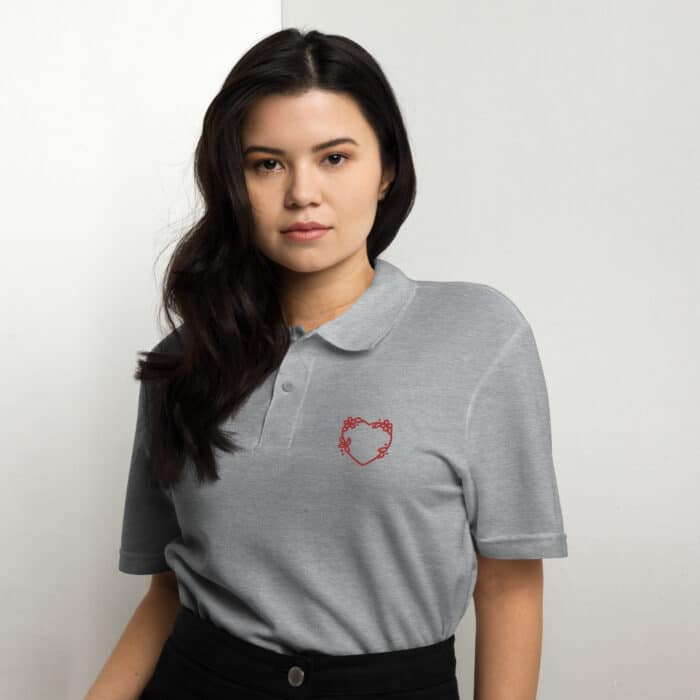 unisex pique polo shirt sport grey front 66ccad0572146