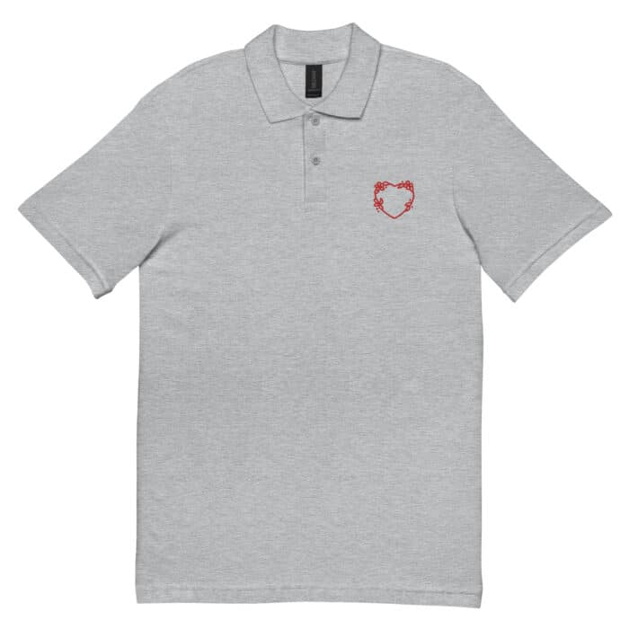 unisex pique polo shirt sport grey front 66ccad05734ad