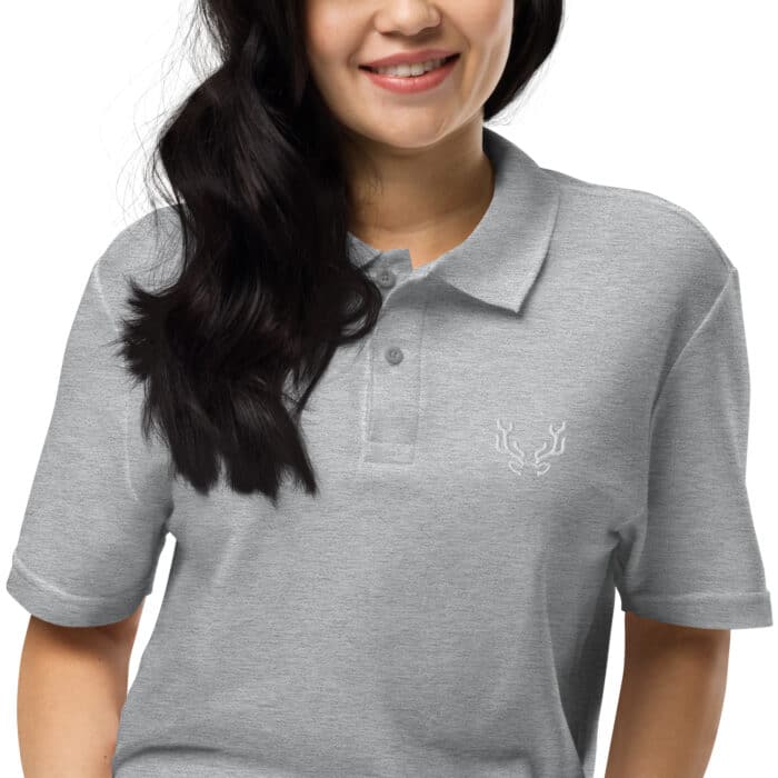 unisex pique polo shirt sport grey zoomed in 66ccab74ae0ab