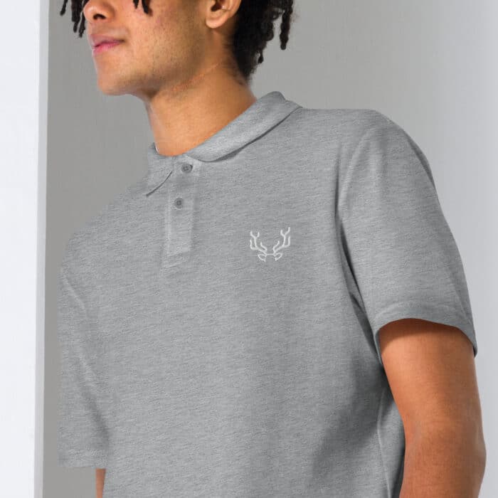unisex pique polo shirt sport grey zoomed in 66ccab74ae411