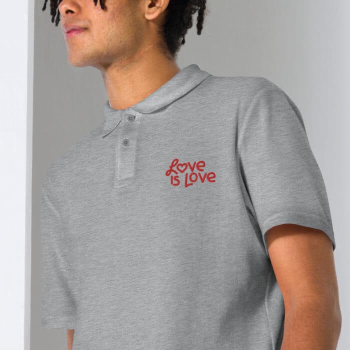 unisex pique polo shirt sport grey zoomed in 66ccb1df552de