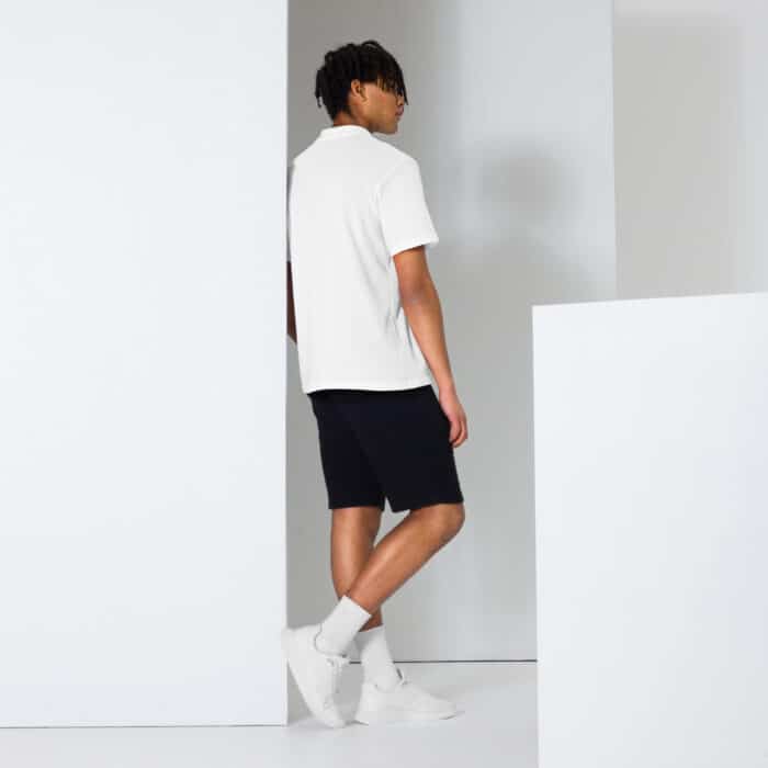 unisex pique polo shirt white back 66ccab74aef7c