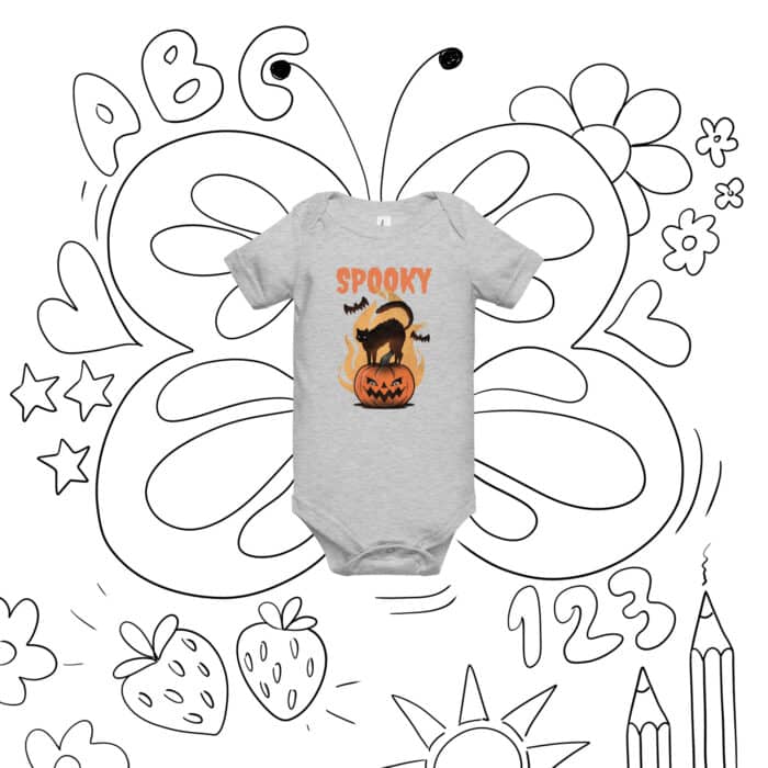 baby short sleeve one piece athletic heather front 67078d0e85a3d