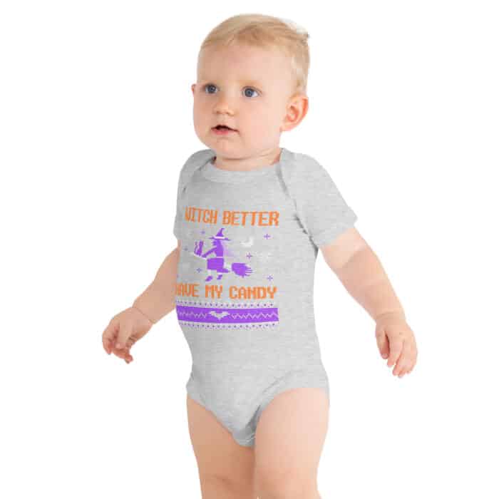 baby short sleeve one piece athletic heather front 67079b3dc9d5d