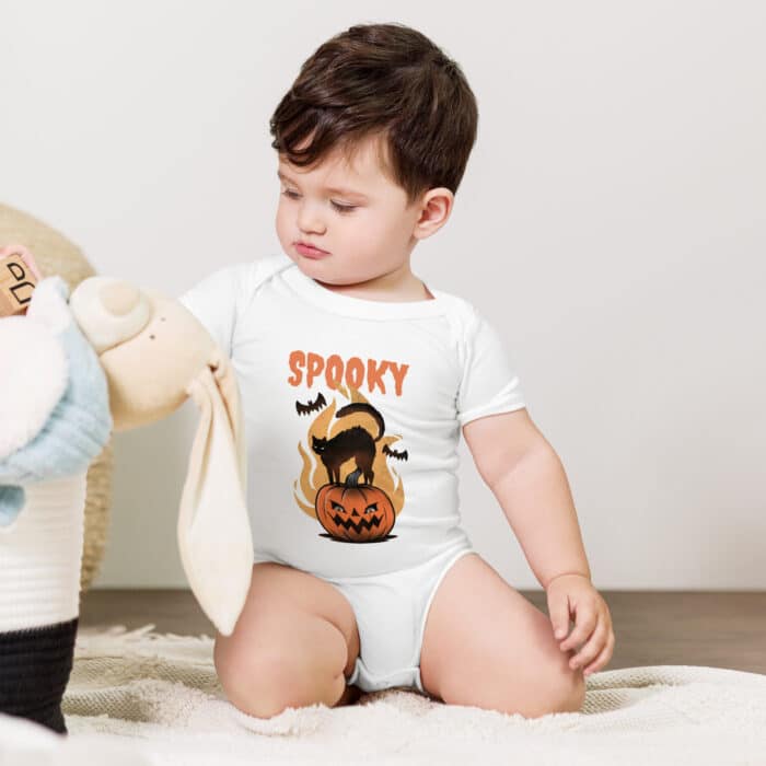 baby short sleeve one piece white front 67078d0e84063