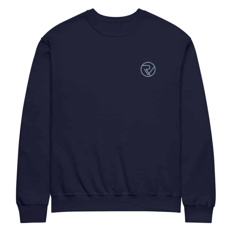 classic unisex crew neck sweatshirt j. navy front 6741fb97e1a4b