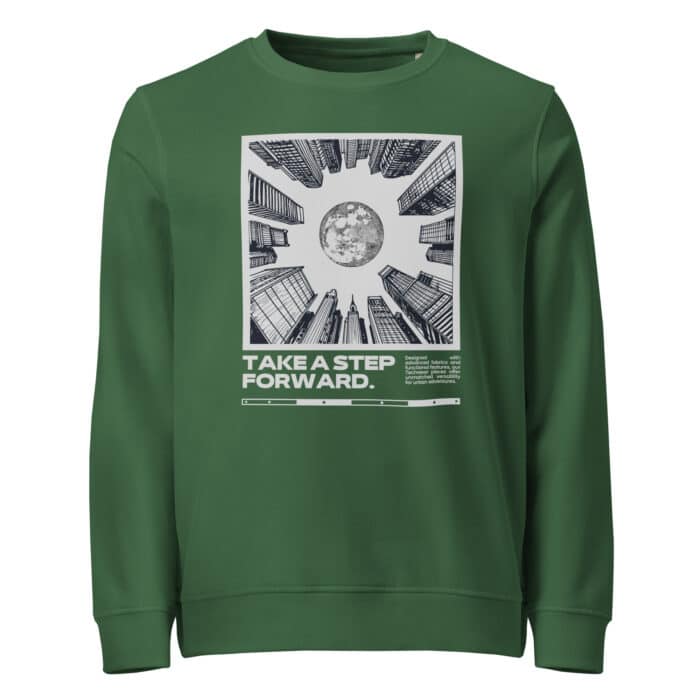 unisex organic sweatshirt bottle green front 674211f928885