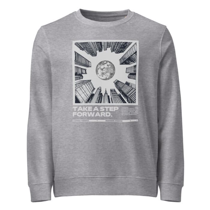 unisex organic sweatshirt grey melange front 674211f92c00b