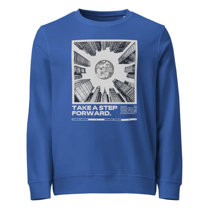 unisex organic sweatshirt royal blue front 674211f92a03e