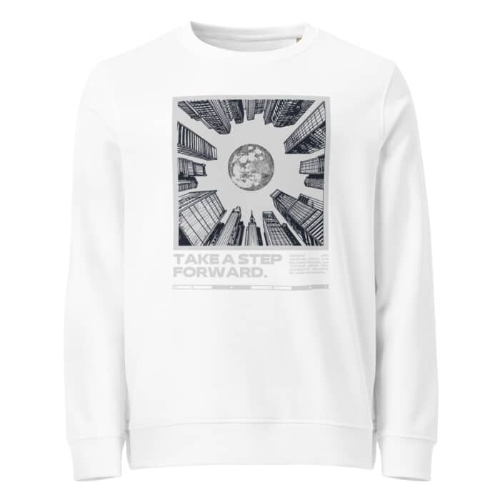 unisex organic sweatshirt white front 674211f92e0b7