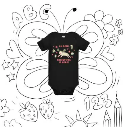 Oh Deer Christmas is here! Baby short sleeve one piece