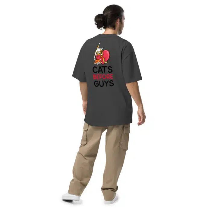 Cat Before Guys Oversized T-shirt - Image 5