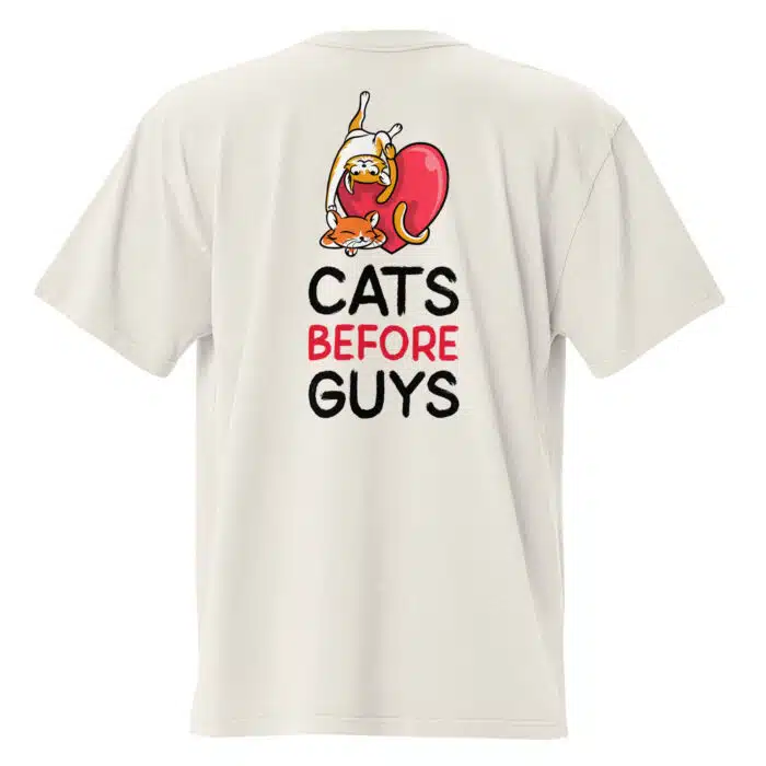 Cat Before Guys Oversized T-shirt - Image 1